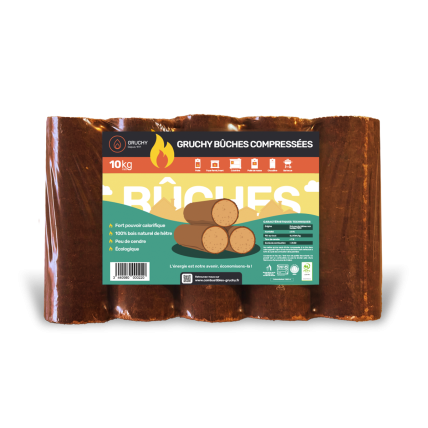 Bûches Densifiées 100% Hêtre Gruchy – 104 Paquets 2 Bûches Densifiées 100% Hêtre Gruchy – 104 Paquets