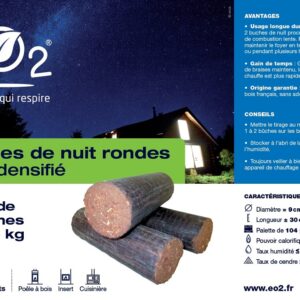 Bûches Densifiées de Nuit EO2 – Palette 104 Paquets